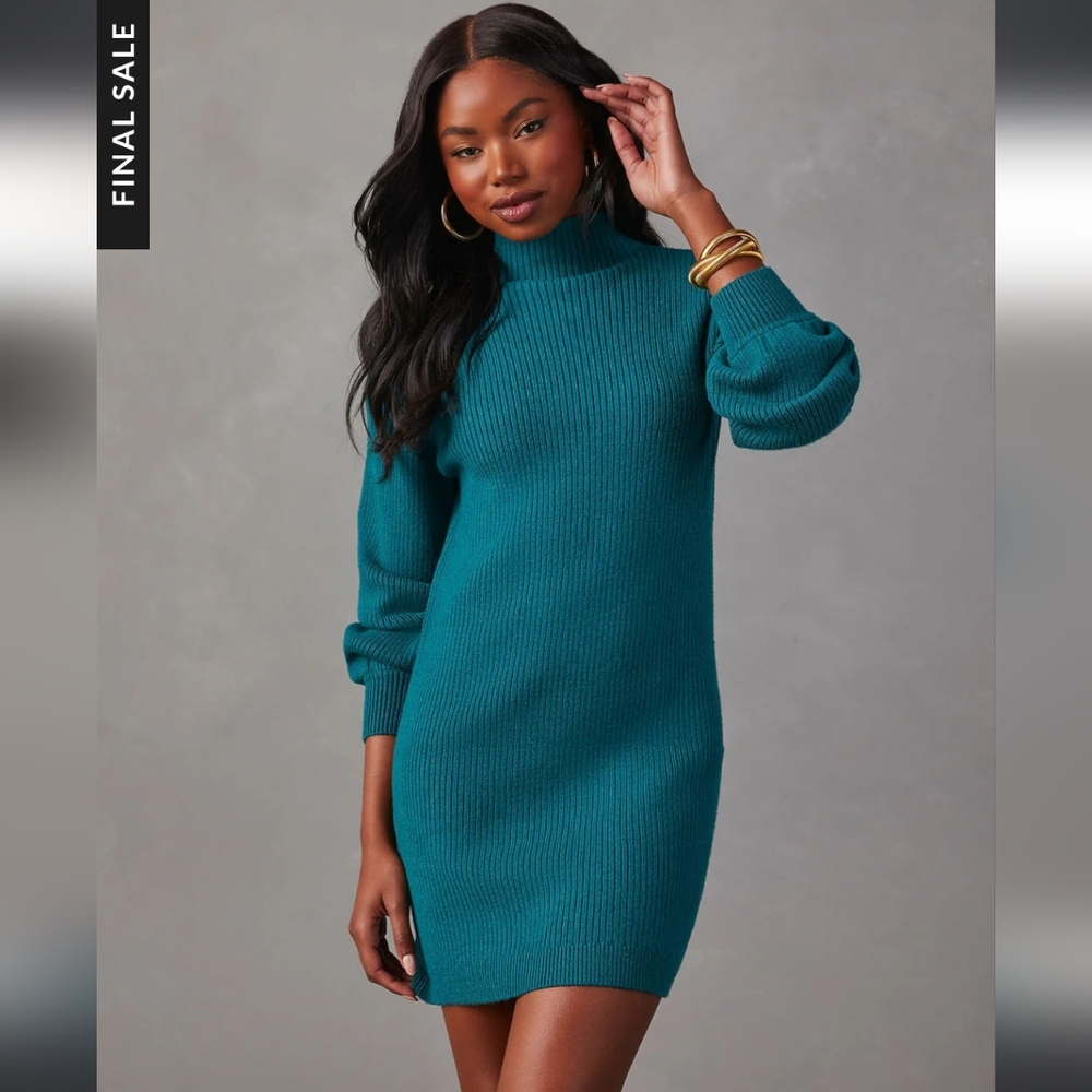 Vici, XL, Brand New Teal Long Sleeve Dress Cozy Knit